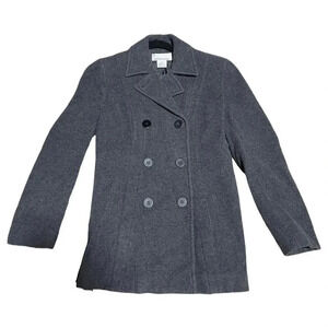 Jones New York Sport Women's Pea Coat Size 4 Charcoal Gray Wool Cashmere Winter